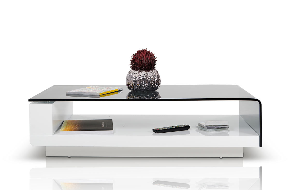 13' Glass Steel and MDF Coffee Table By Homeroots | Coffee Tables | Modishstore - 2