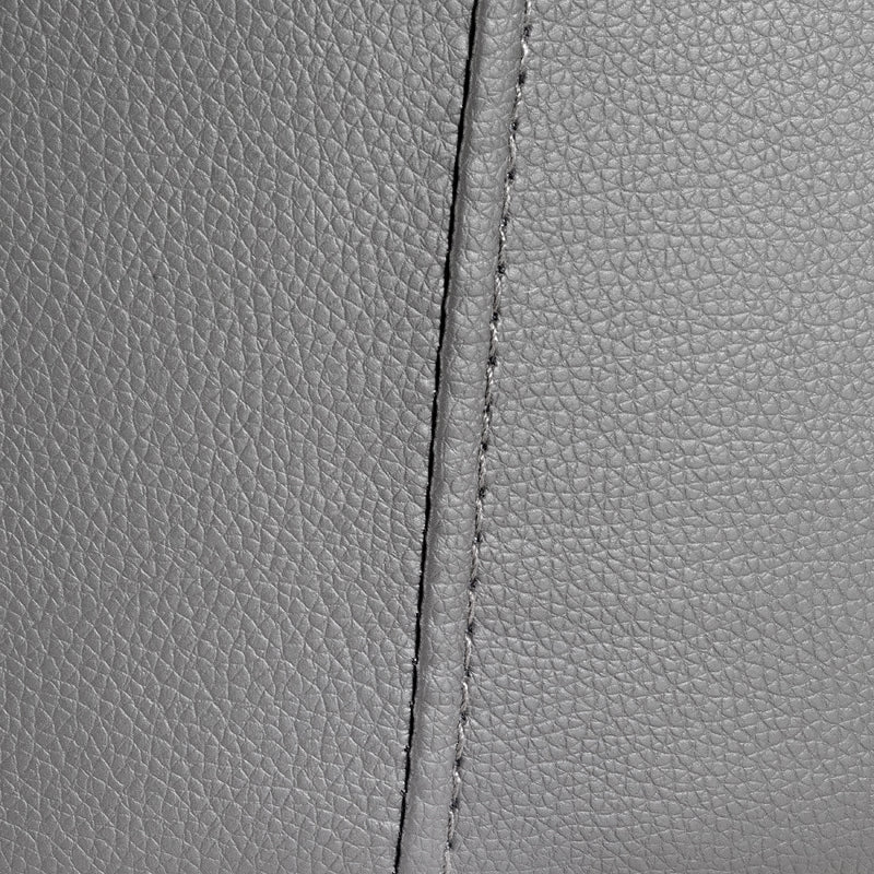 32' Grey Leatherette And Steel Dining Chair By Homeroots | Dining Chairs | Modishstore - 5