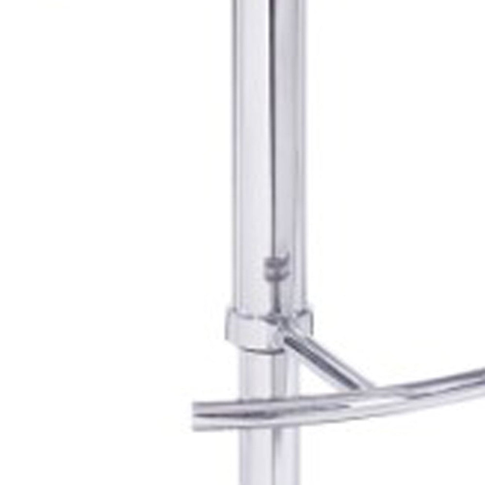 42' White Leatherette And Steel Bar Stool By Homeroots | Bar Stools | Modishstore - 5