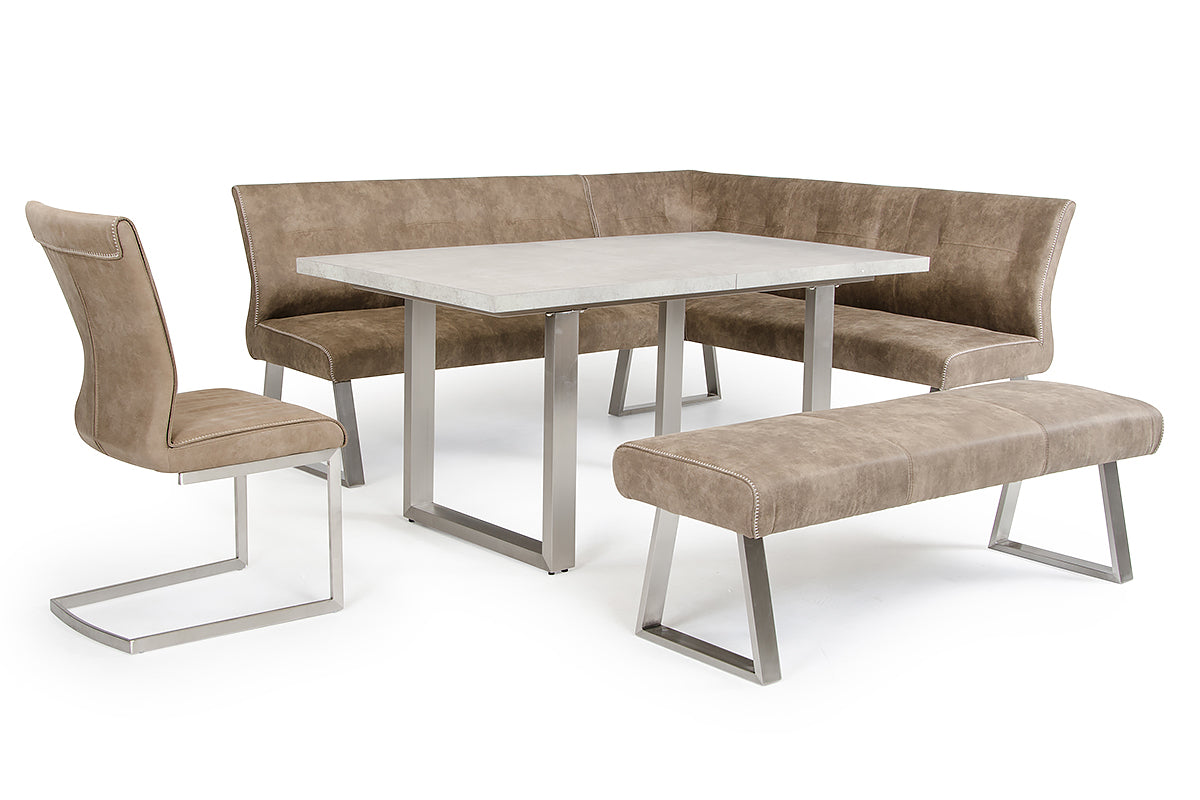 Set Of 2 Brown Fabric And Steel Dining Chair By Homeroots | Dining Chairs | Modishstore - 4