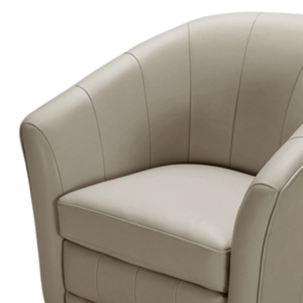 33' Grey Eco Leather Foam and Steel Accent Chair By Homeroots | Accent Chairs | Modishstore - 5