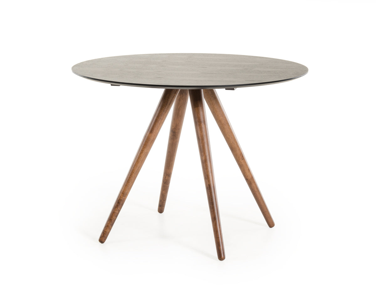 30' Black And Walnut Wood And Veneer Dining Table By Homeroots | Dining Tables | Modishstore - 5