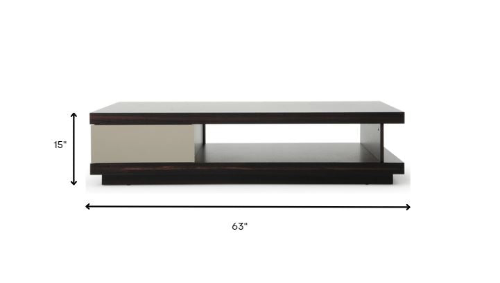 15' Oak and Grey Gloss Veneer Coffee Table By Homeroots | Coffee Tables | Modishstore - 6