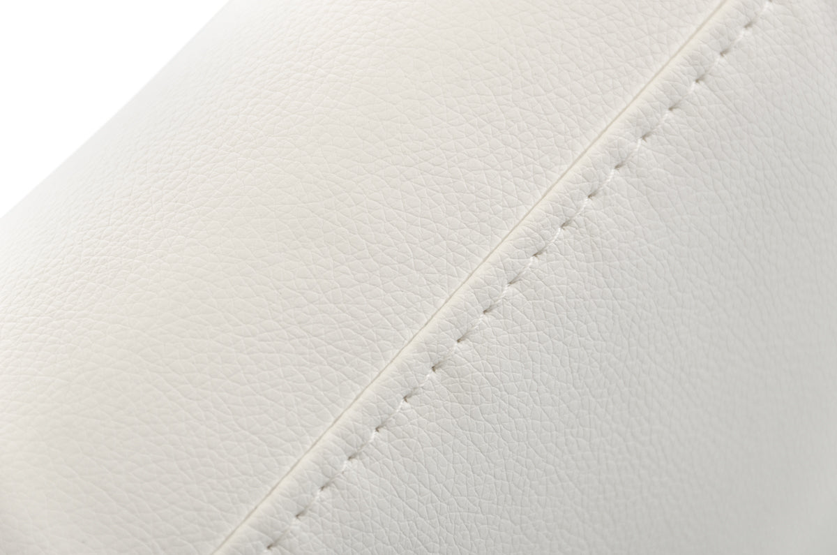 24' White Leatherette And Stainless Steel Dining Chair By Homeroots | Dining Chairs | Modishstore - 5