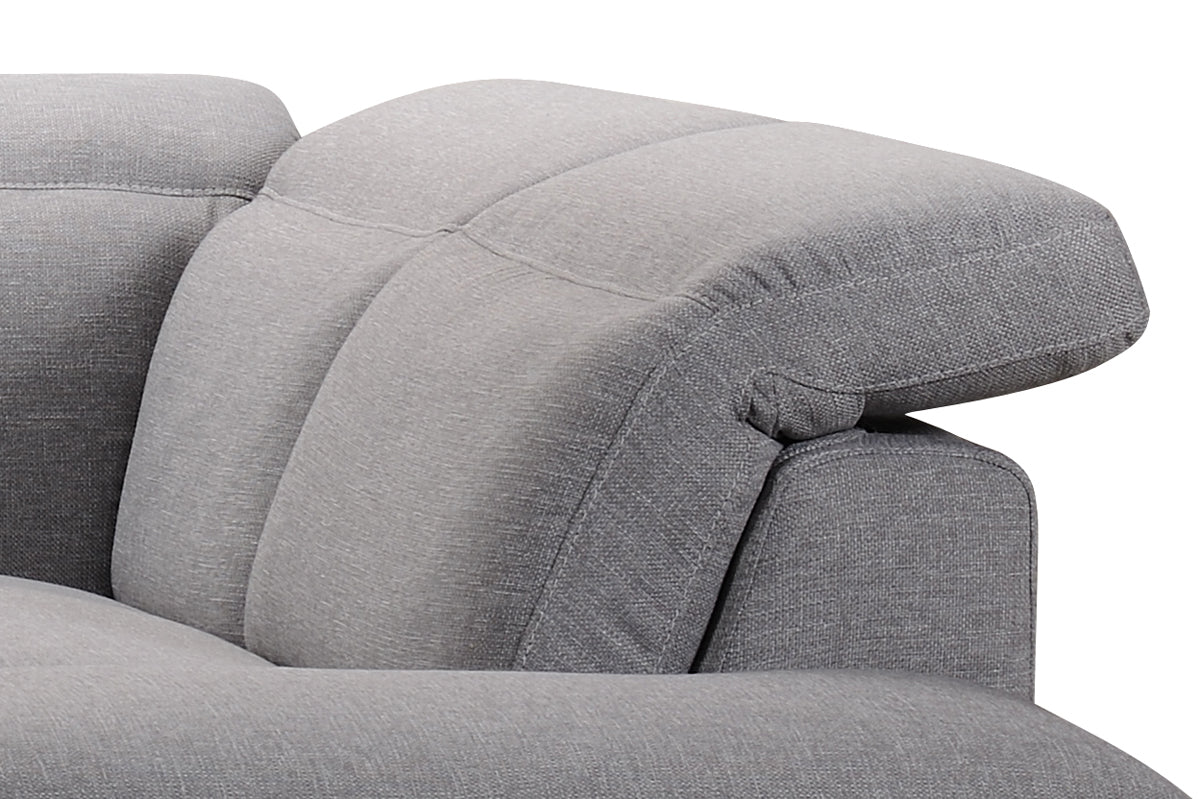 30' Grey Fabric and Iron Sectional Sofa with a Wood Frame By Homeroots | Sofa Set | Modishstore - 5