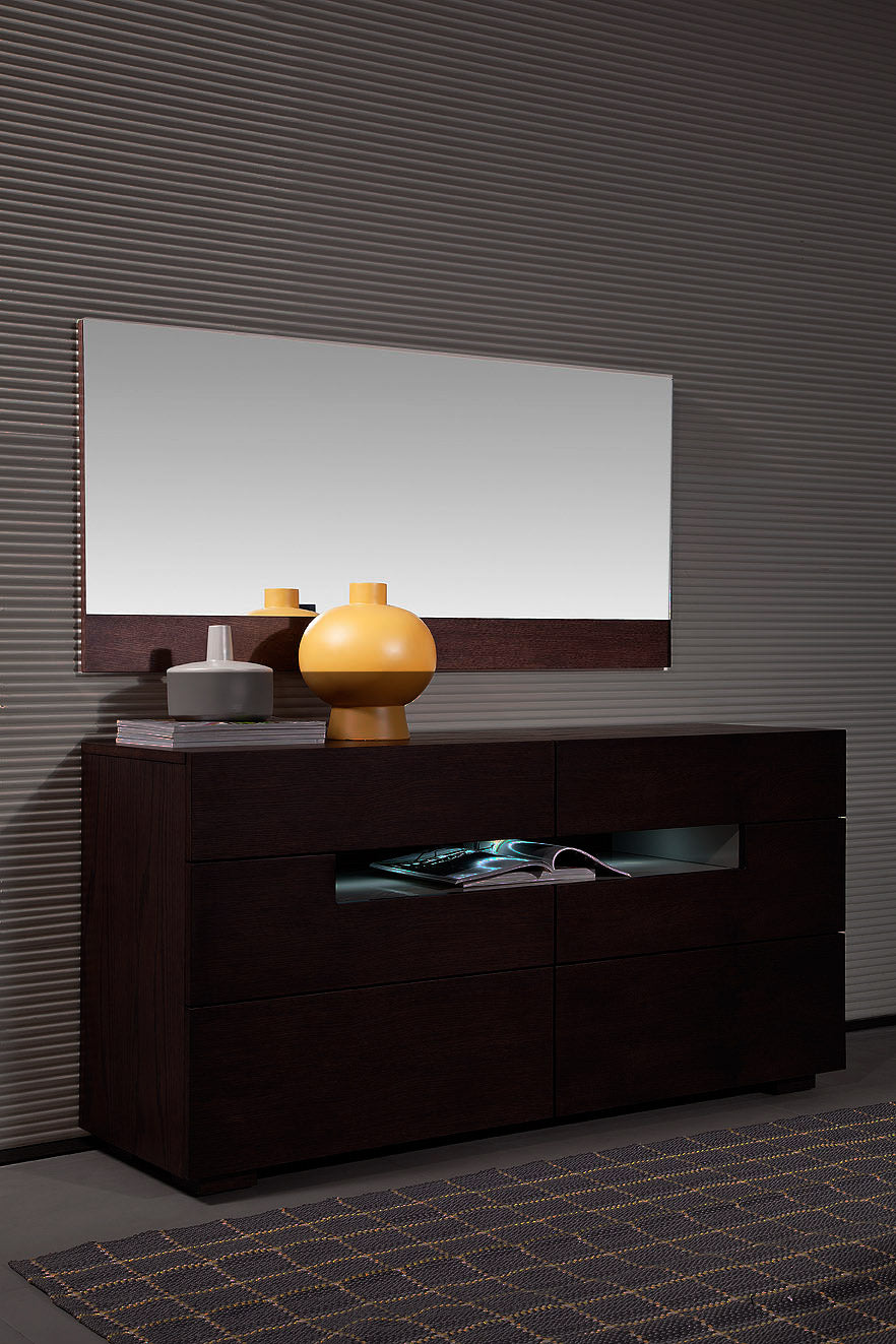 24" Brown Oak Veneer and Glass Mirror By Homeroots | Mirrors | Modishstore