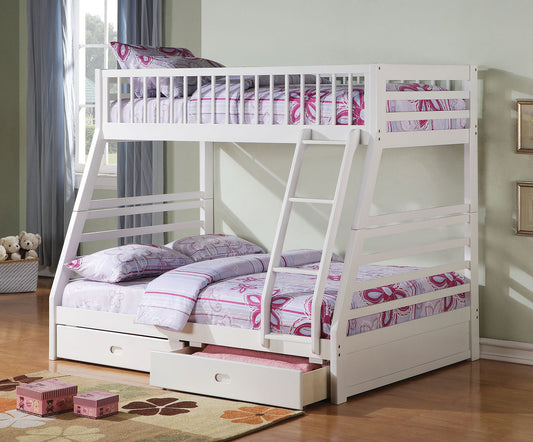 White Pine Wood Twin Over Full Bunk Bed By Homeroots