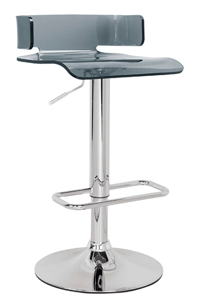 Clear And Chrome Swivel Adjustable Bar Stool By Homeroots | Bar Stools | Modishstore - 2