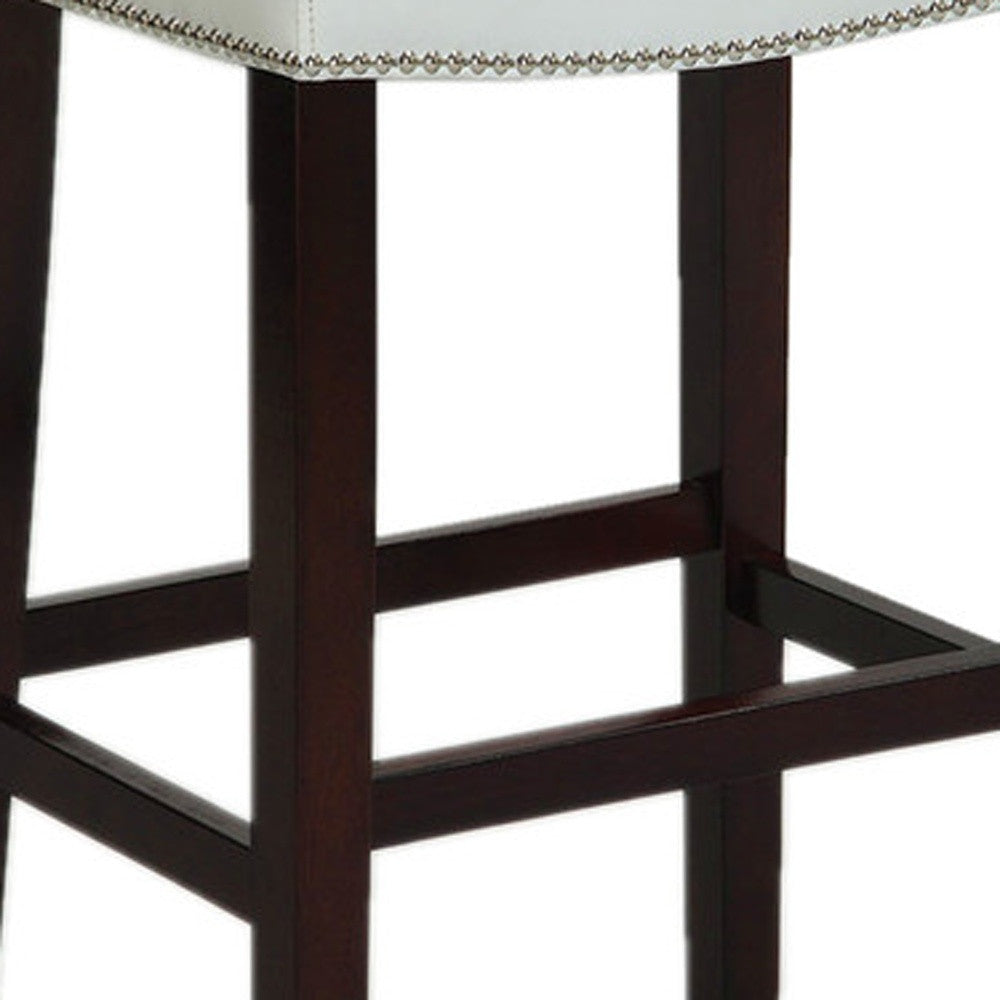 2Pc White And Espresso Bar Stool By Homeroots | Bar Stools | Modishstore - 5