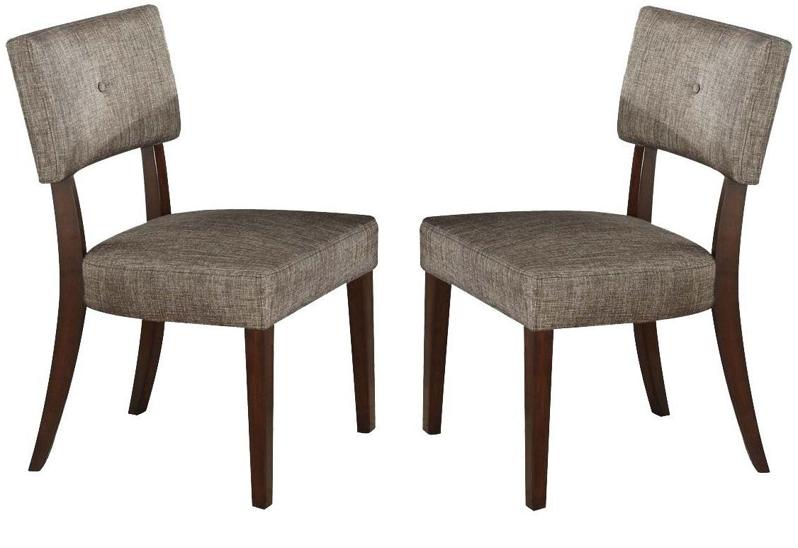 2Pc Gray Fabric And Espresso Side Chair By Homeroots | Dining Chairs | Modishstore - 3