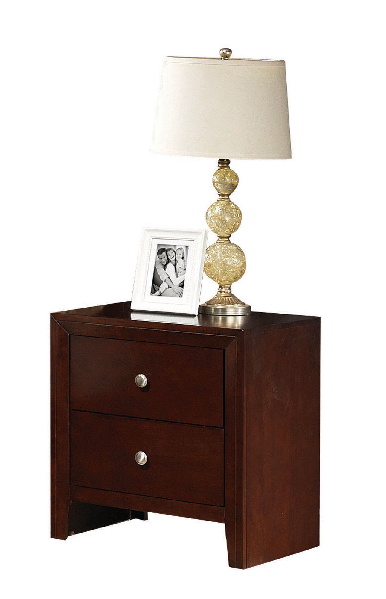 Brown Cherry Wooden Nightstand By Homeroots | Nightstands | Modishstore - 4