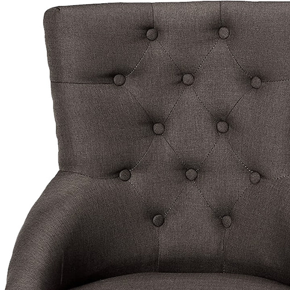 2Pc Gray Fabric And Walnut Side Chair By Homeroots | Dining Chairs | Modishstore - 6