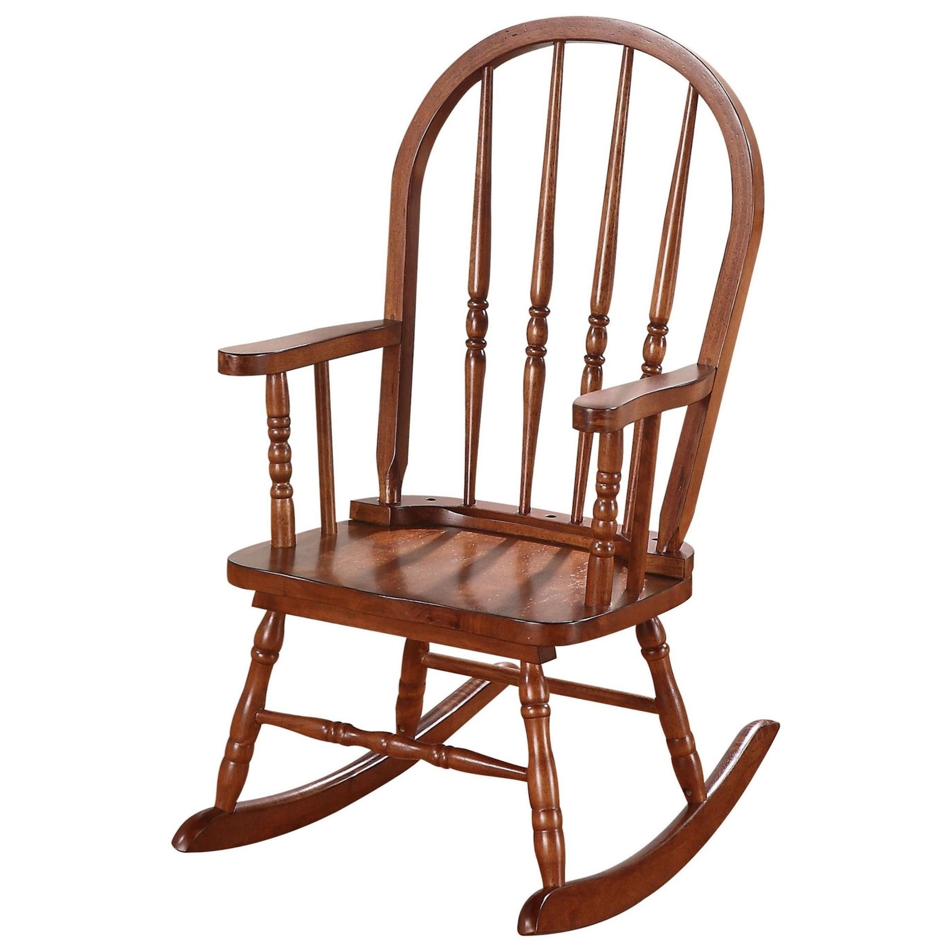 Classic Honey Brown Wooden Youth Rocking Chair By Homeroots | Rocking Chairs | Modishstore - 3