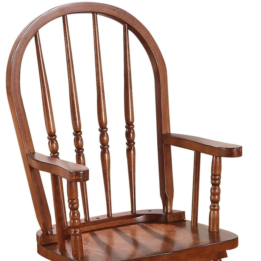 Classic Honey Brown Wooden Youth Rocking Chair By Homeroots | Rocking Chairs | Modishstore - 4