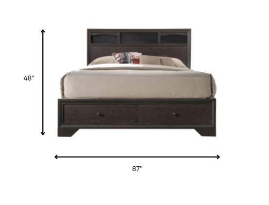 Rich Espresso Finish King Bed With Storage By Homeroots | Beds | Modishstore - 4