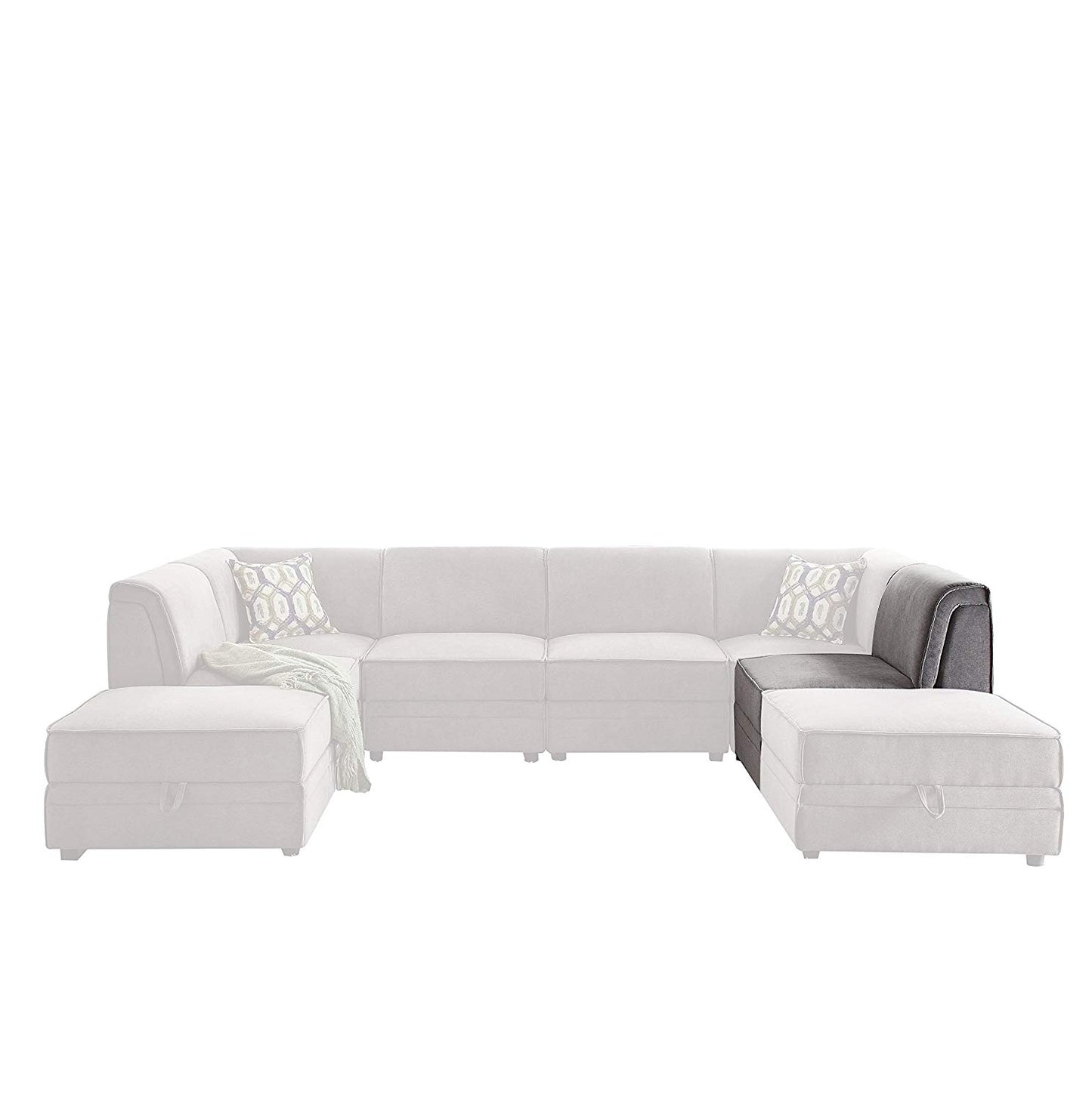 30" Gray And Black Velvet Slipper Chair By Homeroots | Armchairs | Modishstore - 3