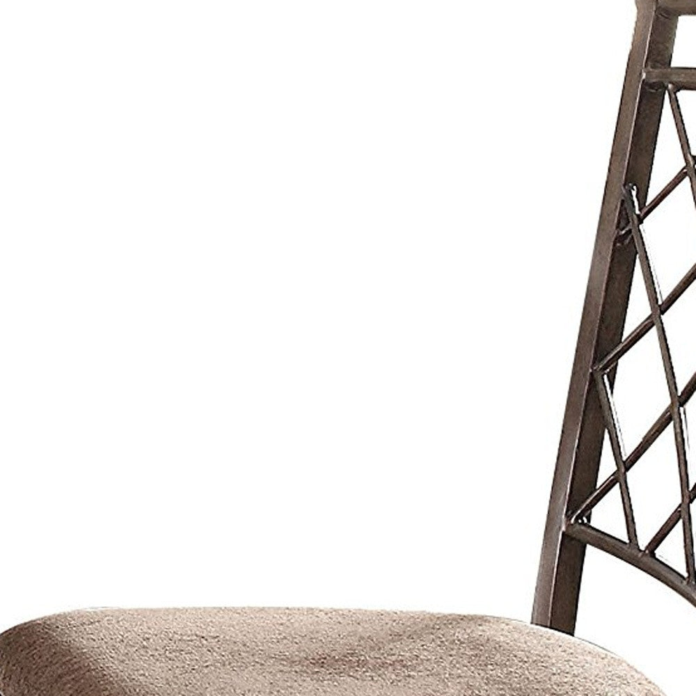 2Pc Fabric And Antique Side Chair By Homeroots | Dining Chairs | Modishstore - 5