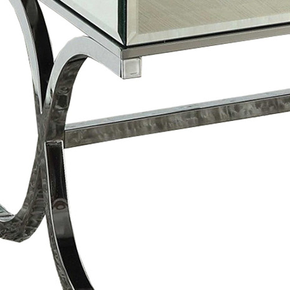 Mirrored Top And Chrome Coffee Table By Homeroots | Coffee Tables | Modishstore - 5