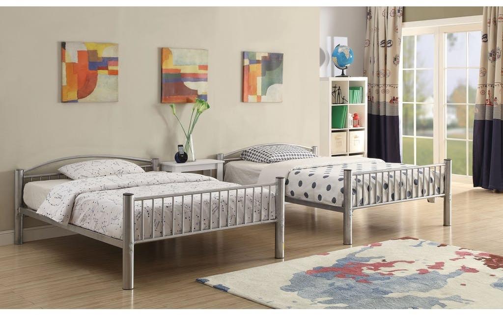 Black Metal Full Over Full Bunk Bed By Homeroots | Beds | Modishstore - 6