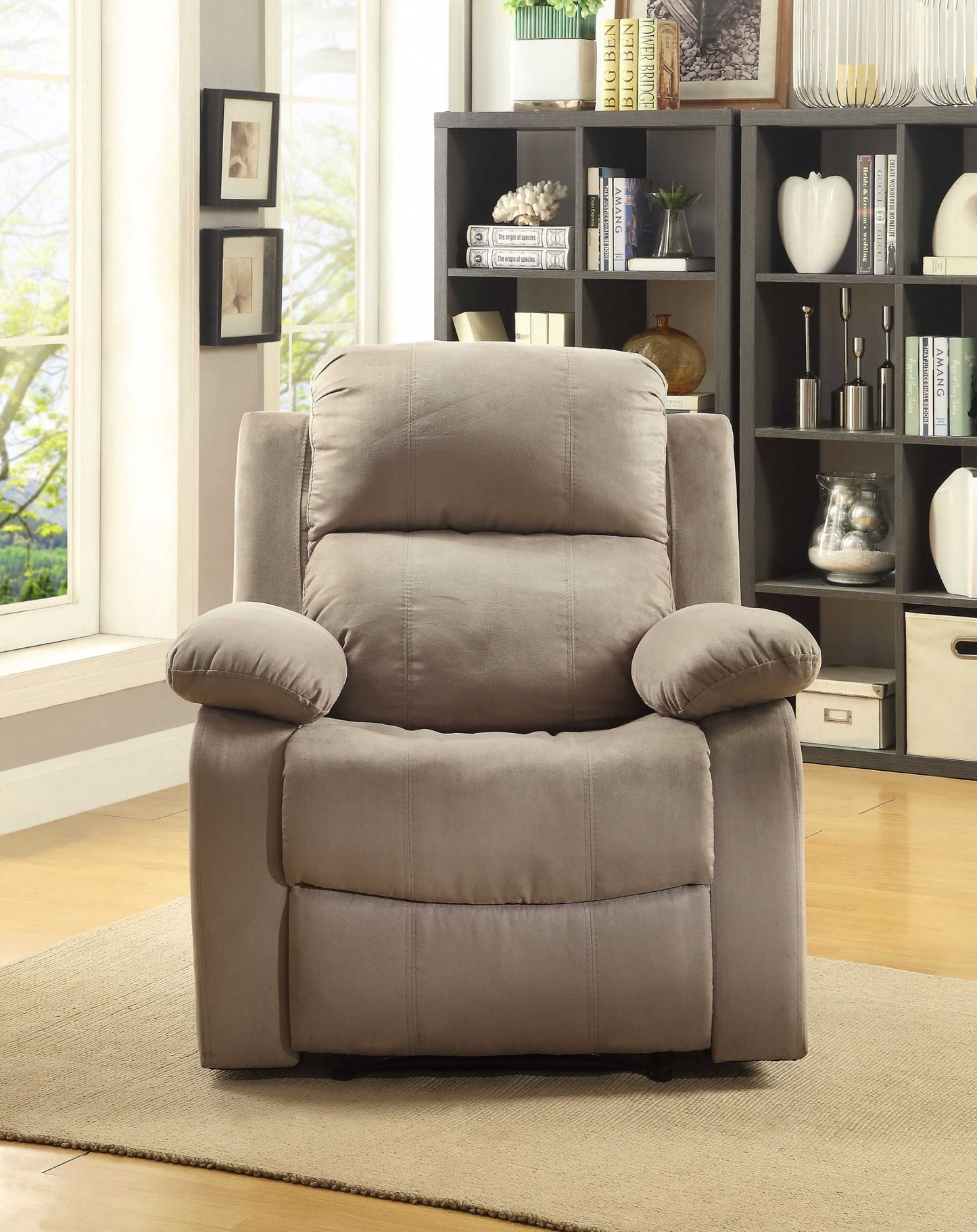 Olive Microfiber Recliner By Homeroots | Recliners | Modishstore
