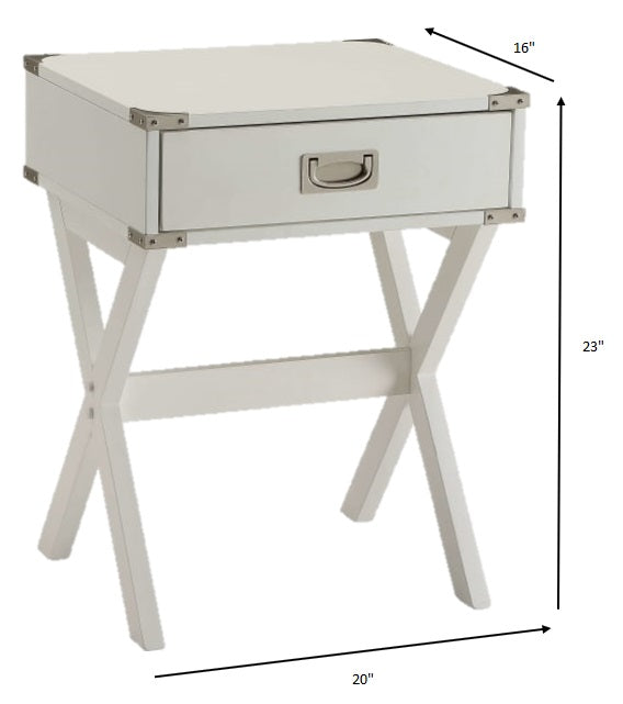 Modern White X Shape Wooden Storage End Table By Homeroots | End Tables | Modishstore - 5