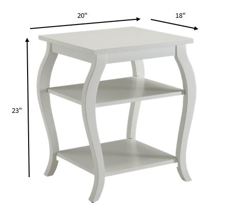Cottage White Bow Leg Square End Table By Homeroots | End Tables | Modishstore - 5