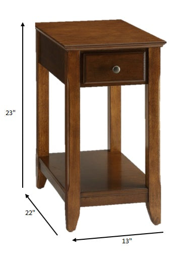 Cutie Compact Walnut Finish Single Drawer End Table By Homeroots | End Tables | Modishstore - 5