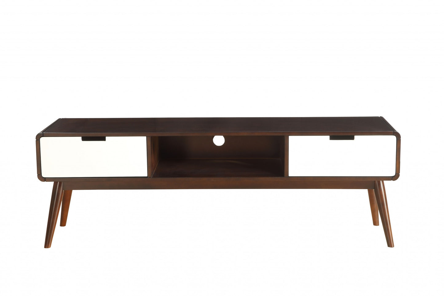Espresso And White Mdf Tv Stand By Homeroots | TV Stands | Modishstore