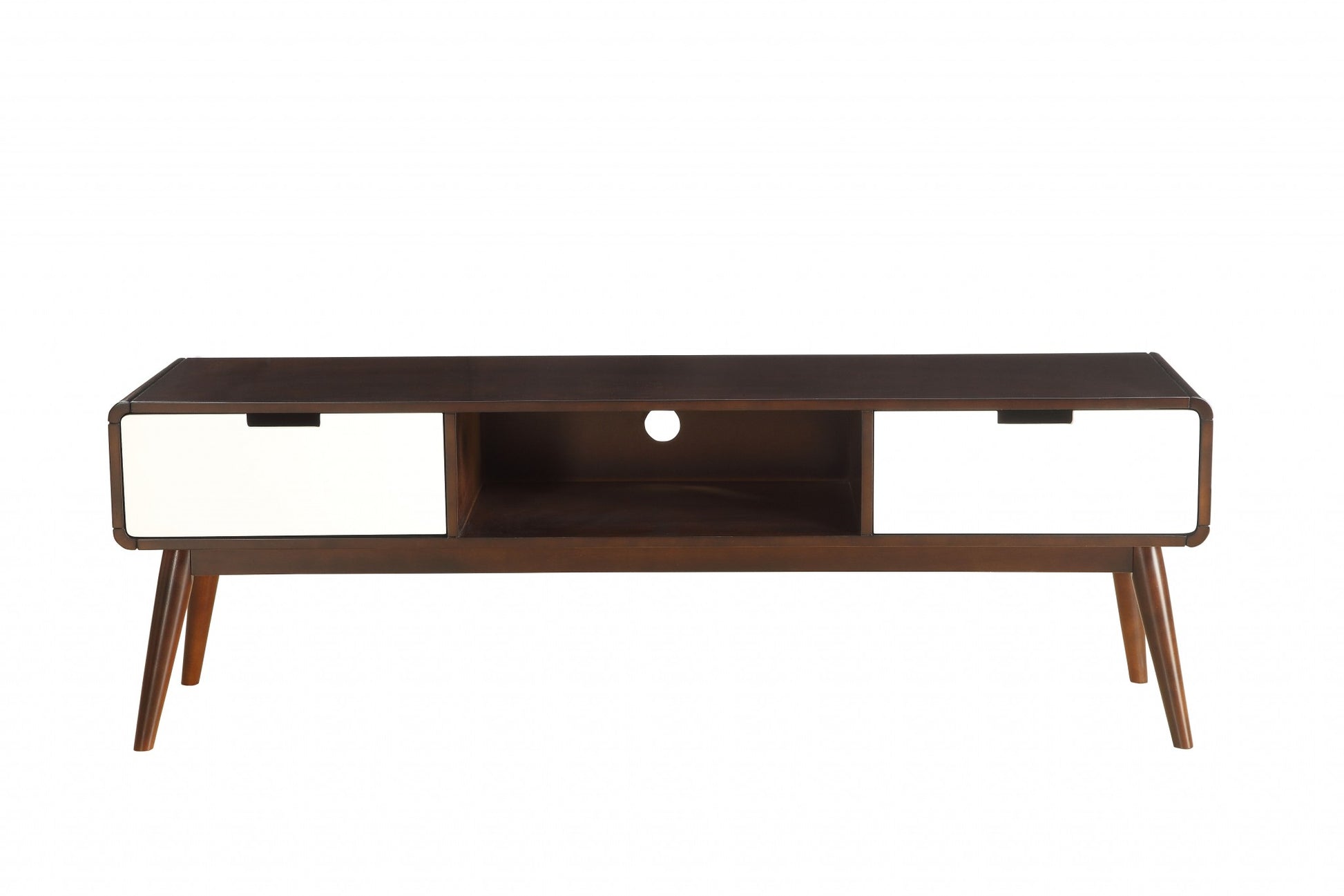 Espresso And White Mdf Tv Stand By Homeroots | TV Stands | Modishstore