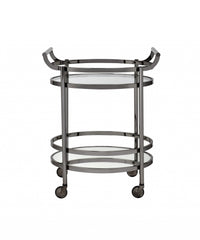 Clear Glass And Black Nickel Serving Cart By Homeroots
