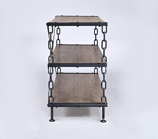 Rustic Oak And Antique Black Tv Stand By Homeroots | TV Stands | Modishstore - 5