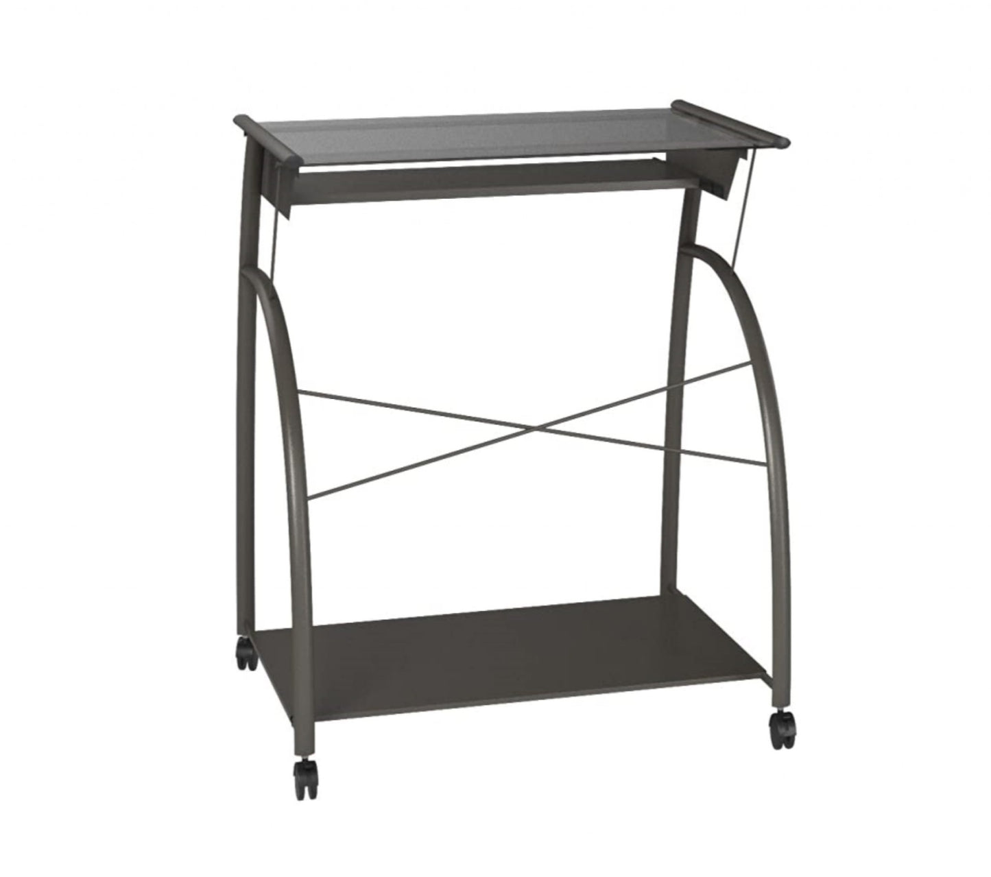 Sleek Pewter and Glass Computer Desk. By Homeroots | Desks | Modishstore - 4