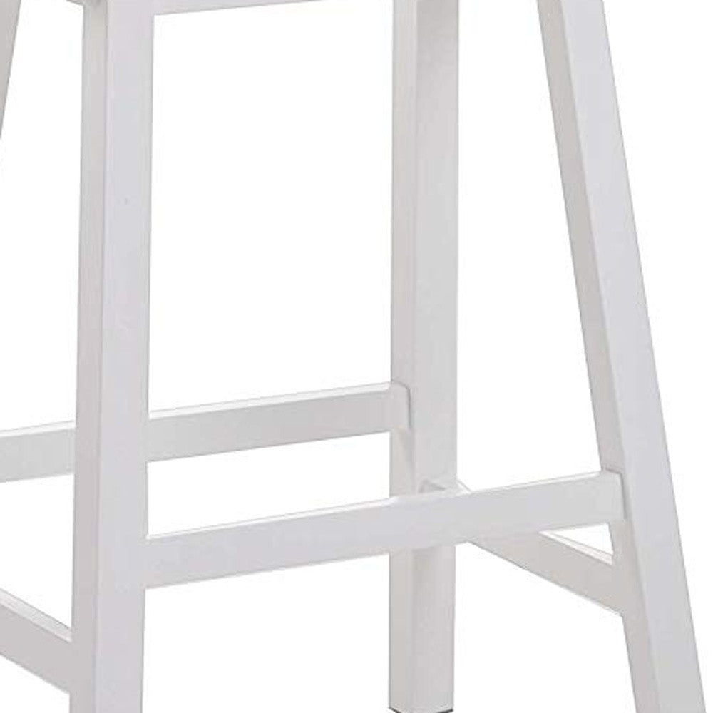 24' White Counter Height Stool (Set Of 2) By Homeroots | Counter Stools | Modishstore - 5