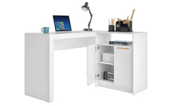 Manhattan Comfort Kalmar L -Shaped Office Desk with Inclusive Cabinet