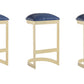 Manhattan Comfort Aura 28.54 in. White and Polished Brass Stainless Steel Bar Stool (Set of 3) | Bar Stools | Modishstore-4