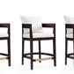 Manhattan Comfort Ritz 34 in. Ivory and Dark Walnut Beech Wood Counter Height Bar Stool (Set of 3) | Counter Stools | Modishstore