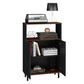 Manhattan Comfort Mosholu Accent Cabinet with 3 Shelves in Black and Nut Brown | Cabinets | Modishstore