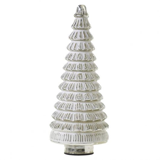Good Cheer Christmas Tree- White Glass-Set Of 2 By Accent Decor | Tabletop Trees | Modishstore - 5