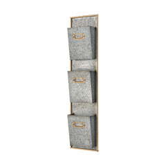 Whitepark Bay Wall Organizer in Pewter and Gold ELK Home