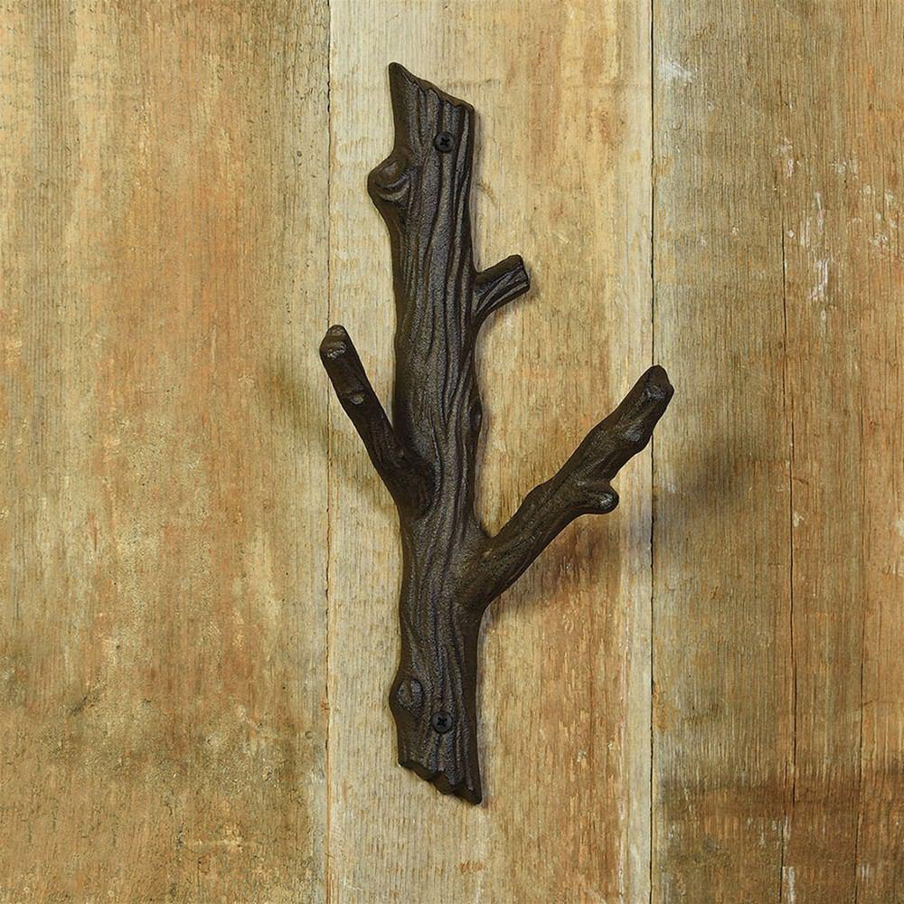HomArt Faux Bois Cast Iron Wall Hook - Branch - Brown - Set of 6-5
