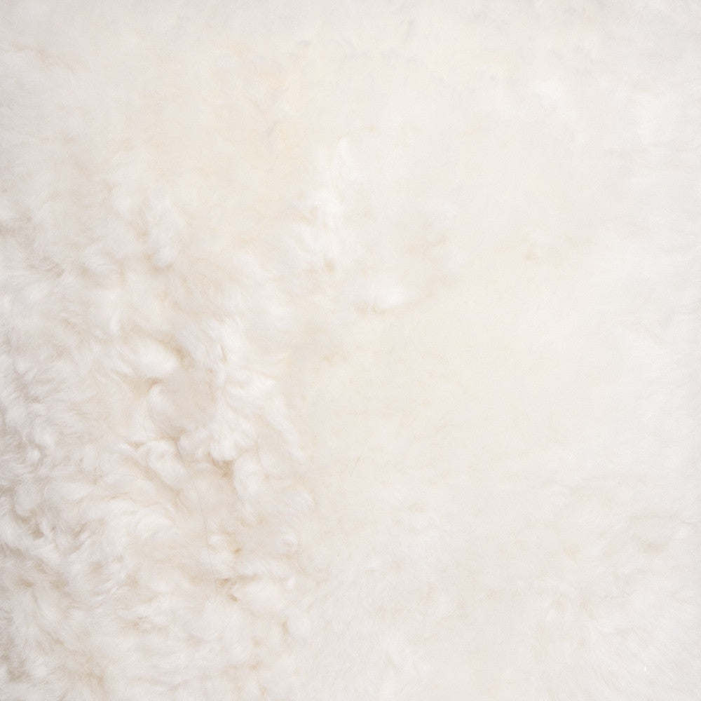 White Short-Hair Sheepskin - Stump Pouf By Homeroots | Poufs | Modishstore - 5