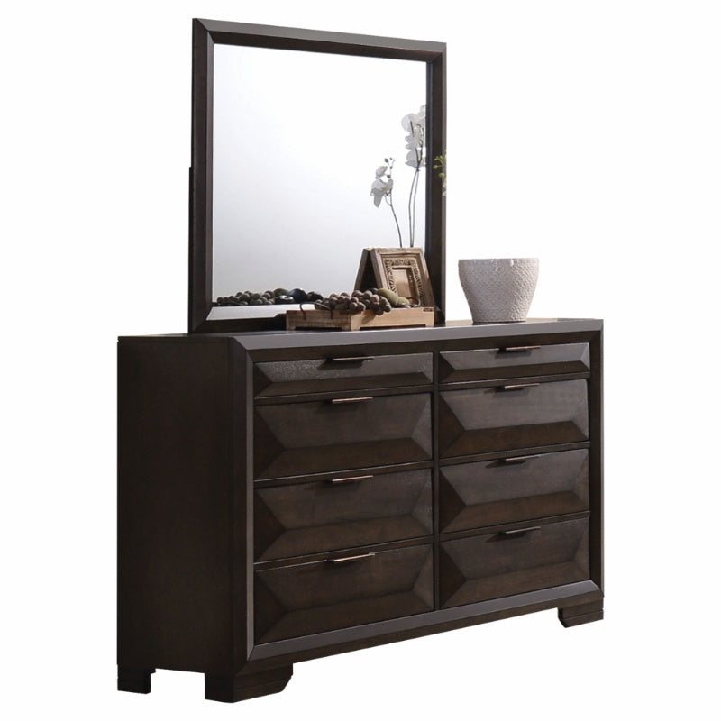 Rich Espresso Finish Wooden Rectangular Beveled Edge Mirror By Homeroots | Mirrors | Modishstore - 2