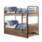 Antique Oak And Gunmetal Twin Over Twin Bunk Bed By Homeroots | Beds | Modishstore