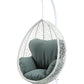 Green and White Hanging Pod Wicker Patio Swing Chair By Homeroots | Outdoor Porch Swings | Modishstore