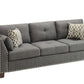 Light Charcoal Linen Sofa w Pillows By Homeroots | Sofas | Modishstore