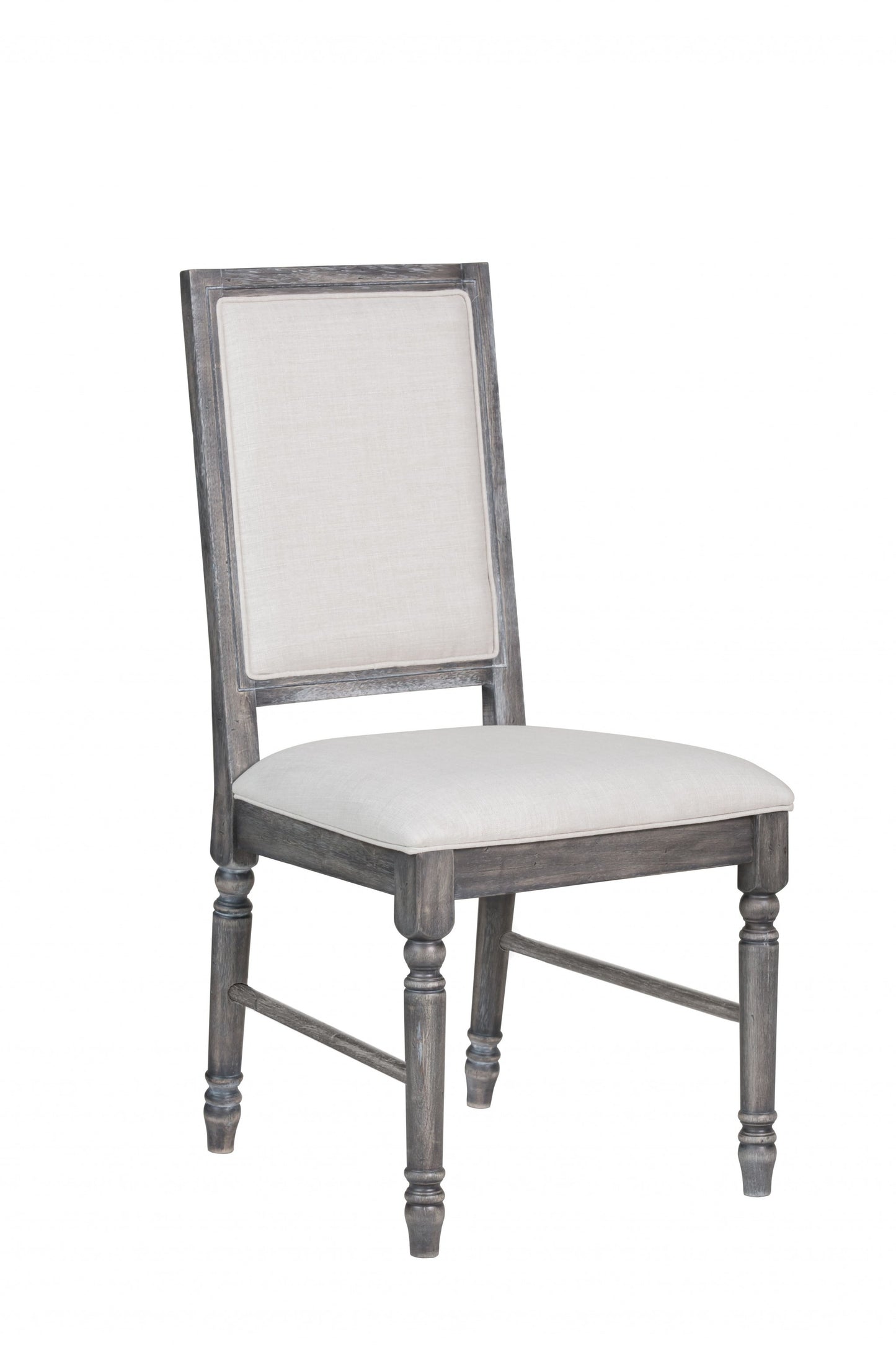2Pc Light Cream Linen And Weathered Gray Side Chair By Homeroots | Dining Chairs | Modishstore - 2
