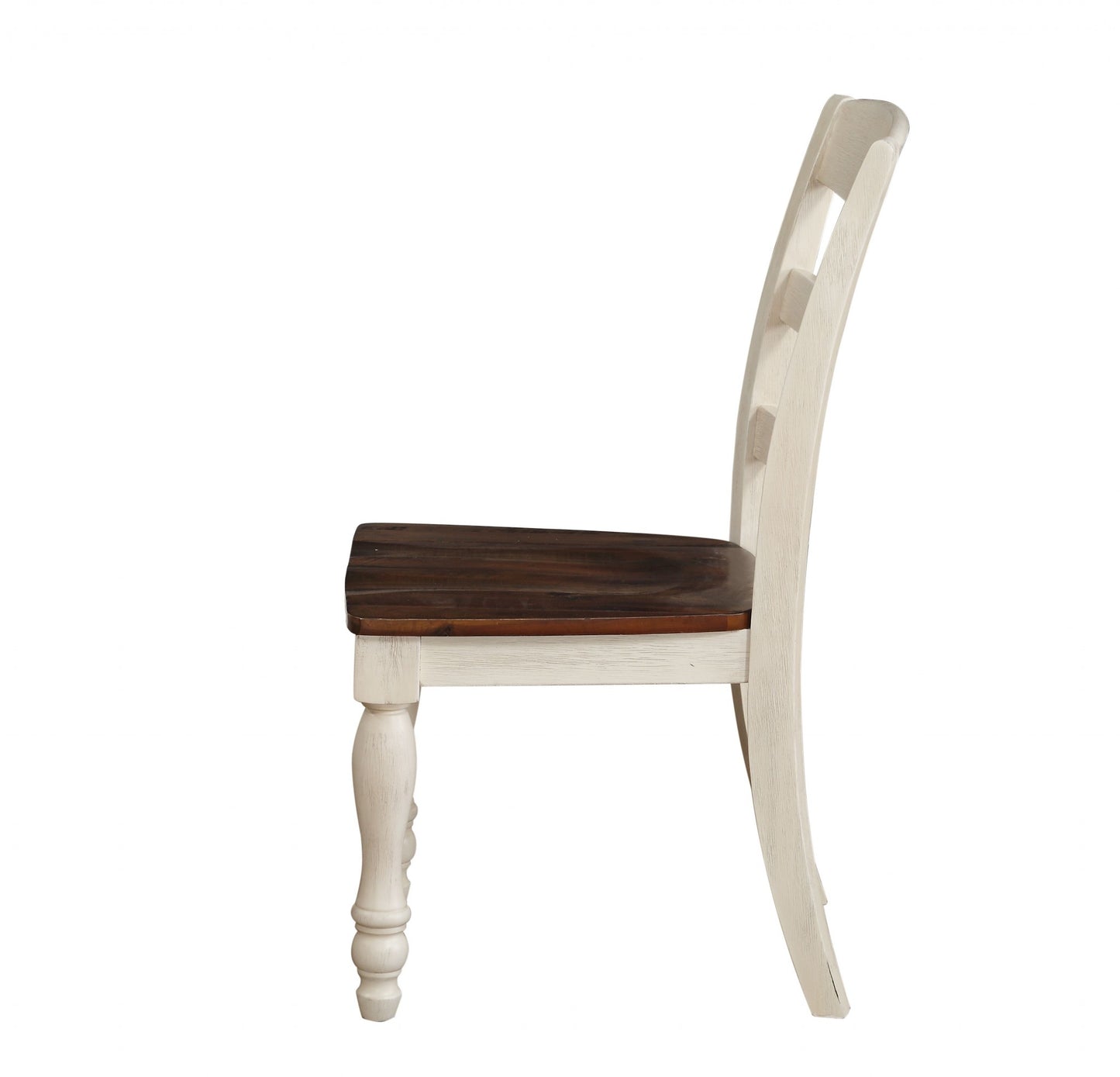 2Pc Walnut And White Washed Side Chair By Homeroots | Dining Chairs | Modishstore - 4