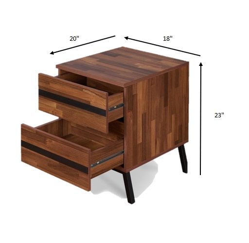 18' X 20' X 23' Walnut And Sandy Black Particle Board End Table By Homeroots | End Tables | Modishstore - 5