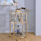 Gold And Clear Glass Serving Cart By Homeroots - 319137 | Bar Carts | Modishstore