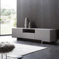 Tv Unit One Middle Drawer And 2 Lid Doors On The Sides All In Grey Oak Venee By Homeroots | TV Stands | Modishstore - 3